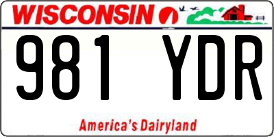 WI license plate 981YDR