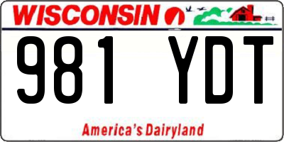 WI license plate 981YDT