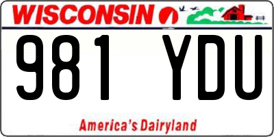 WI license plate 981YDU