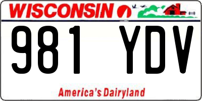 WI license plate 981YDV