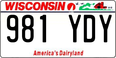 WI license plate 981YDY