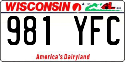 WI license plate 981YFC