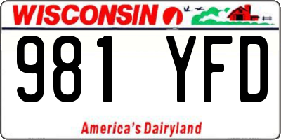 WI license plate 981YFD
