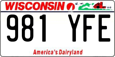 WI license plate 981YFE