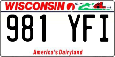 WI license plate 981YFI
