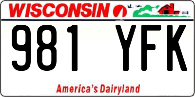 WI license plate 981YFK