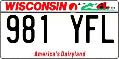 WI license plate 981YFL