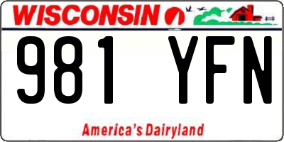 WI license plate 981YFN