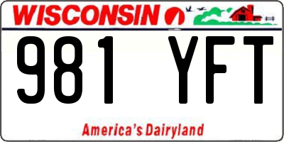 WI license plate 981YFT