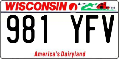 WI license plate 981YFV