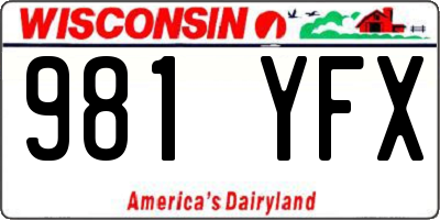 WI license plate 981YFX