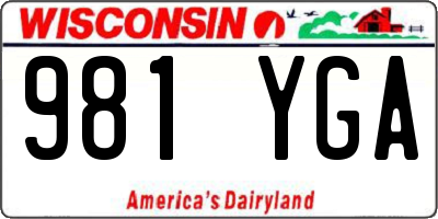 WI license plate 981YGA