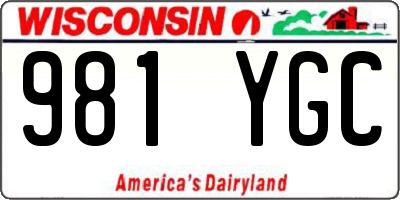 WI license plate 981YGC