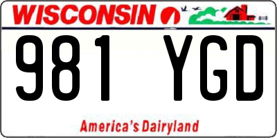 WI license plate 981YGD