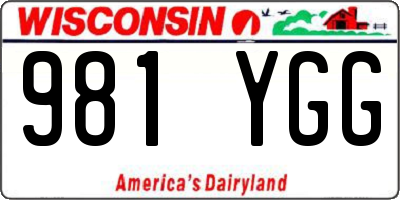 WI license plate 981YGG