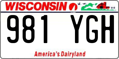 WI license plate 981YGH