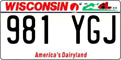 WI license plate 981YGJ