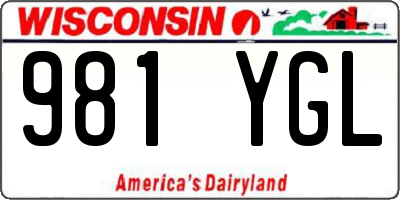 WI license plate 981YGL