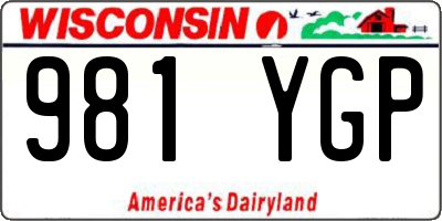 WI license plate 981YGP