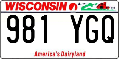 WI license plate 981YGQ
