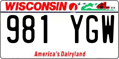WI license plate 981YGW