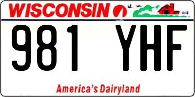 WI license plate 981YHF