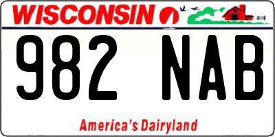 WI license plate 982NAB