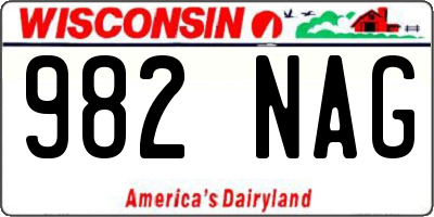 WI license plate 982NAG