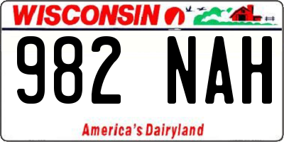 WI license plate 982NAH