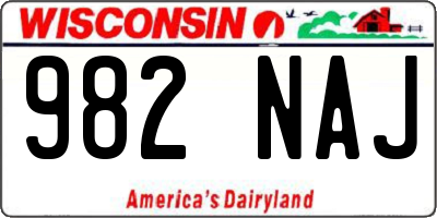 WI license plate 982NAJ