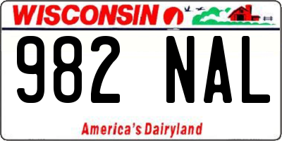 WI license plate 982NAL