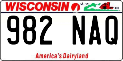 WI license plate 982NAQ
