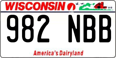 WI license plate 982NBB