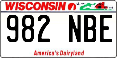 WI license plate 982NBE