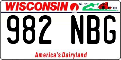 WI license plate 982NBG