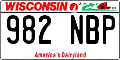 WI license plate 982NBP