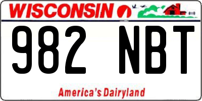 WI license plate 982NBT