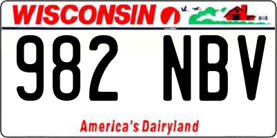 WI license plate 982NBV