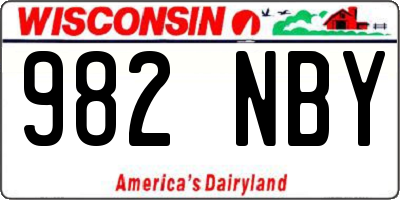 WI license plate 982NBY