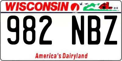 WI license plate 982NBZ