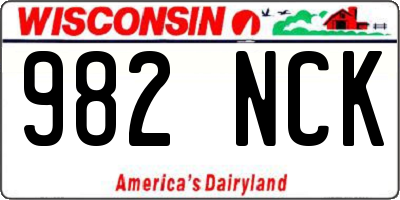 WI license plate 982NCK