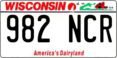 WI license plate 982NCR