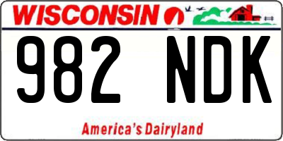 WI license plate 982NDK