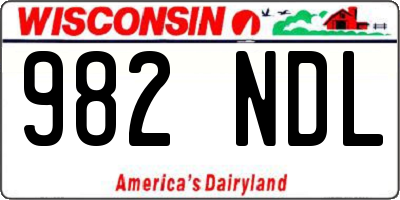 WI license plate 982NDL