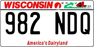 WI license plate 982NDQ
