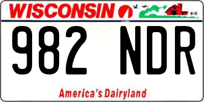 WI license plate 982NDR