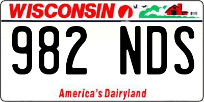 WI license plate 982NDS