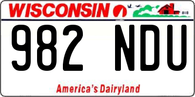 WI license plate 982NDU