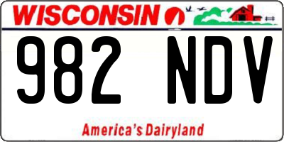 WI license plate 982NDV