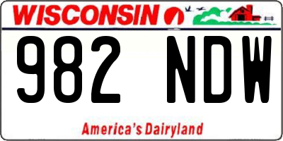 WI license plate 982NDW